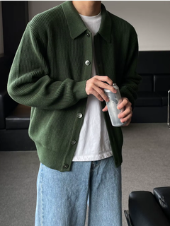 ZAYDEN – Der streetwear-cardigan mit moderner passform in Grün