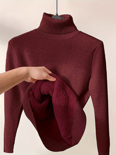 Stilvolle Damen Rollkragenpullover in Rot