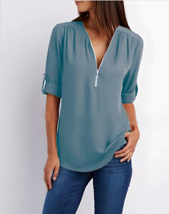 Adorin | Stylische & Vielseitige Bluse in Blau/Grau