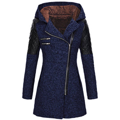 Rosemary | Winterjacke in Dunkelblau (mit Samtkapuze)