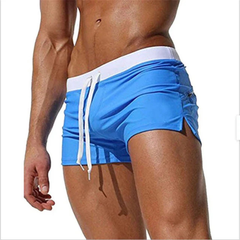 Schnelltrocknende Badeshorts Herren kurz mit Kordelzug in Hellblau