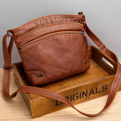 Zoe | Lederschultertasche in Braun