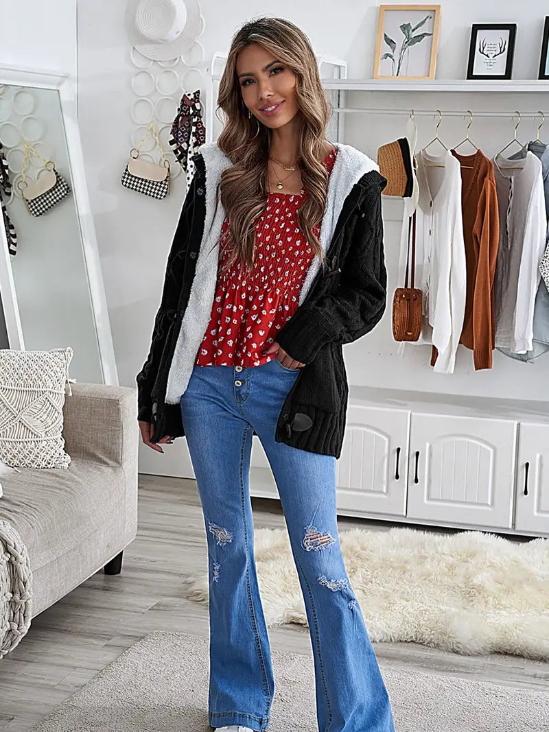 Oberbekleidung Flare Button Pullover