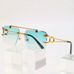 Retro-Stil Rahmenlose Sonnenbrille für Herren | Ideal für den täglichen Gebrauch im Freien in Grün