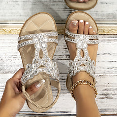 Andrea | Boho-Orthopädische Sandalen in Aprikose