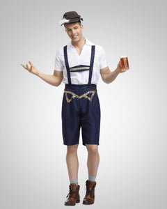 Michael | Herren Traditionell Oktoberfest Lederhose in Blau