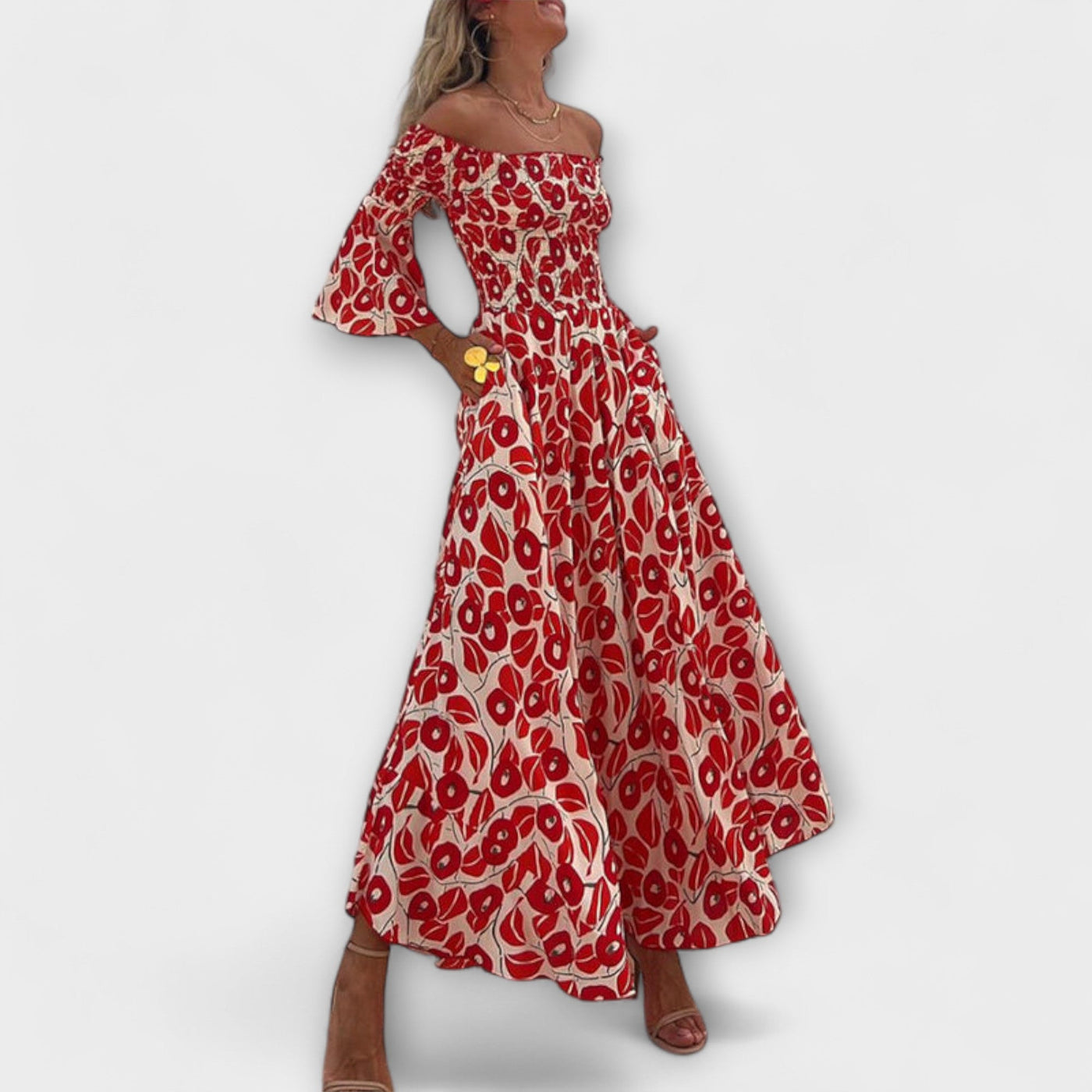 Sienna - Off-Shoulder Maxikleid für den perfekten Urlaub