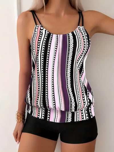 Libby® | Gestreifter Tankini mit Aufdruck
