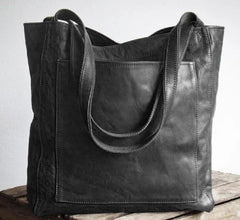 Elsbetha® | Klassische Leder Schultertasche in Schwarz