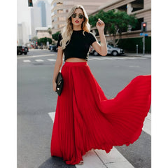 Viviana |  Damenmode Lässiger langer Rock in Rot