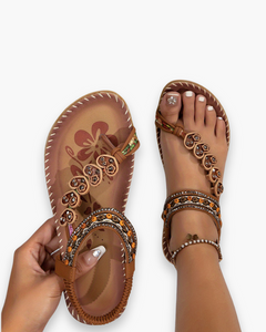 Damen Bequeme Elegante Sandalen | Sommerschuhe in Braun
