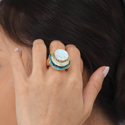 Boho Dreischichtiger Emaille-Ring
