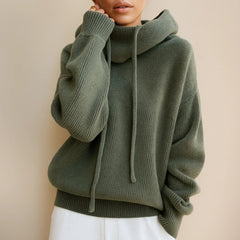 Annalina™ | Gestrickter Hoodie in Grün