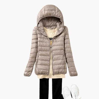Ultraleichte Daunenjacke mit Kapuze für Damen