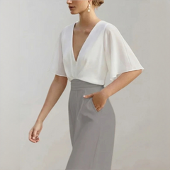 Yoko - Eleganter und trendiger Jumpsuit in Weiß Grau