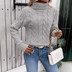 Valerie | Warmer Damen-Rollkragenpullover aus Strick in Grau