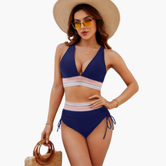 Zweiteiliges Bikini-Set - Damen Bademode für den Sommer in Marineblau