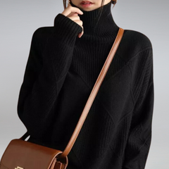 Everly - Strick-Rollkragenpullover in Schwarz