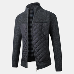 Uffe - Strickjacke mit Stehkragen in Schwarz