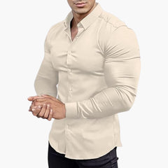 Slim-Fit Hemd für Herren in Beige