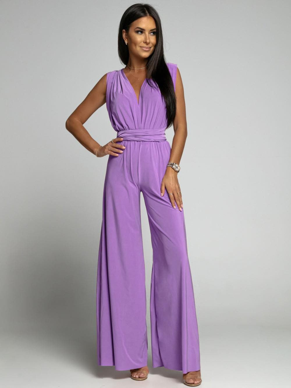 FlairFashion - Ärmelloser V‑Ausschnitt‑Jumpsuit