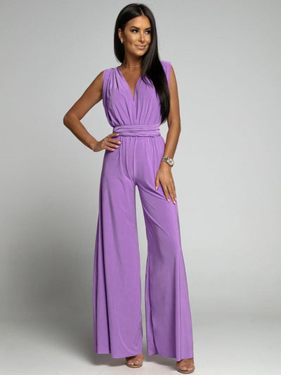 FlairFashion - Ärmelloser V‑Ausschnitt‑Jumpsuit