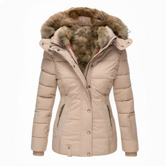 Anna™ | Warmer mit Fell gefütterter Wintermantel in Beige