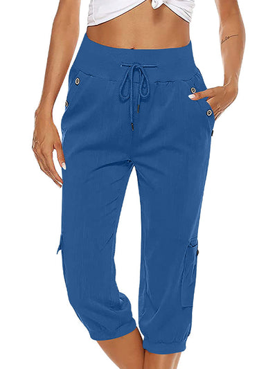 Kordelzug Hose mit Taschen für Damen