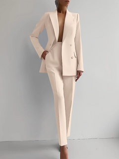 Marva - Damen Blazer‑Hosen‑Set in Aprikose