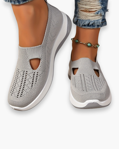 Damen Bequeme Slip-On-Schuhe | Modernes Design in Grau