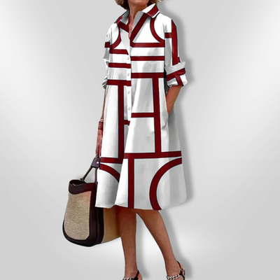 VICKY - Midi-Kleid mit geometrischem Muster