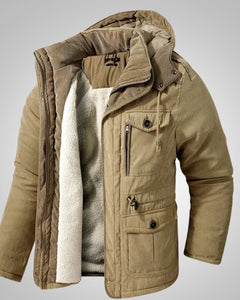John | Herren Kapuze Gepolsterter Winter Parka in Khaki