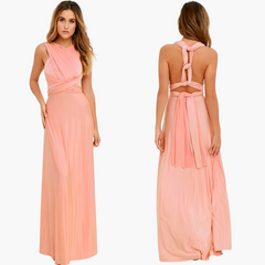 Abendkleid mit V-Ausschnitt - Damen Stil für Gala-Nächte in Rosa