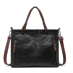 Ilse | Lederschultertasche in Schwarz
