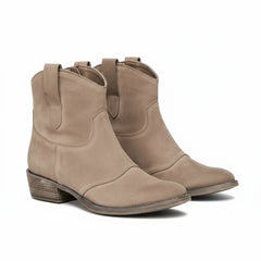 Sadie | Gepolstert Runde Spitze Cowboy-Stiefeletten in Braun