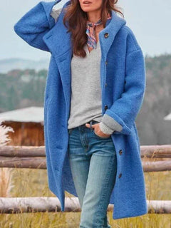 AMAYA - Stilvolle lange Winterjacke in Blau