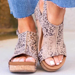 Santorini Sandalen - Handmade Kollektion in Leopardenmuster