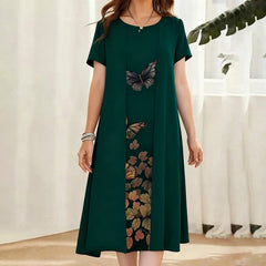 Celyn - Kurzärmeliges Midikleid-Set in Lagenoptik in Grün