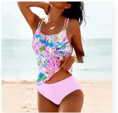 Vicenta® | Stilvoller bedruckter Tankini-Badeanzug in Rosa
