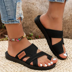 Mesh Kreuzriemen Sandalen für Damen in Schwarz