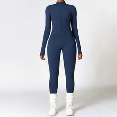 AMEAH™ | Viraler Fleece-Jumpsuit in Blau