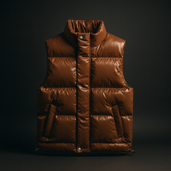 Ravello Quilted Puffer Vest in Brown