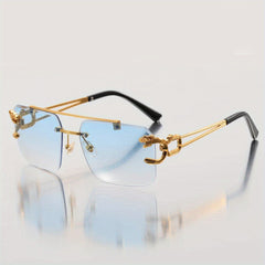 Retro-Stil Rahmenlose Sonnenbrille für Herren | Ideal für den täglichen Gebrauch im Freien in Blau