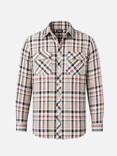 Julian | Herren Flanell Karo Hemd in Beige