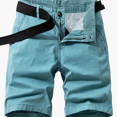 Herren-Bermudashorts mit Gürtel für Freizeit & Urlaub in Hellblau