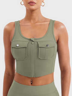 Vexoro | Atmungsaktives Tanktop Damen für Sommer Fitness in Grün