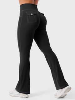 Vexaro | Flexibles Flared-Leggings für Damen Sommer in Schwarz