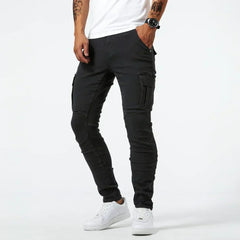 VINCENT – Stretch-Cargo-Jeans für Herren in Schwarz