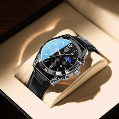 Zeitgenössische Luxus-Armbanduhr in Silber Schwarz