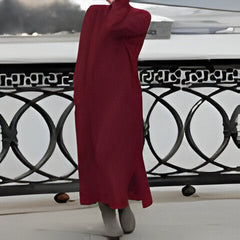 Aviana | Vielseitiges und bequemes Winterkleid in Burgunderrot
